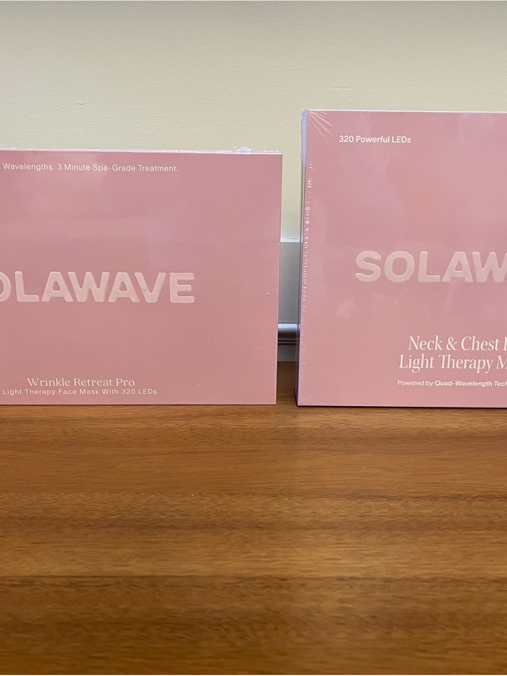 Pink Wrinkle Retreat Pro Light Therapy Face Mask AND Neck/Chest Mask